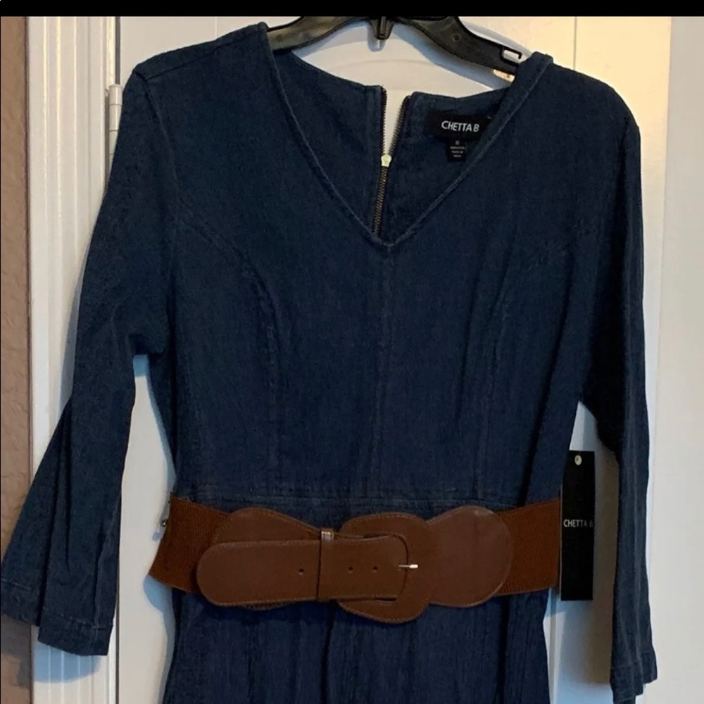 Chetta B Belted Denim dress
